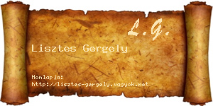 Lisztes Gergely névjegykártya